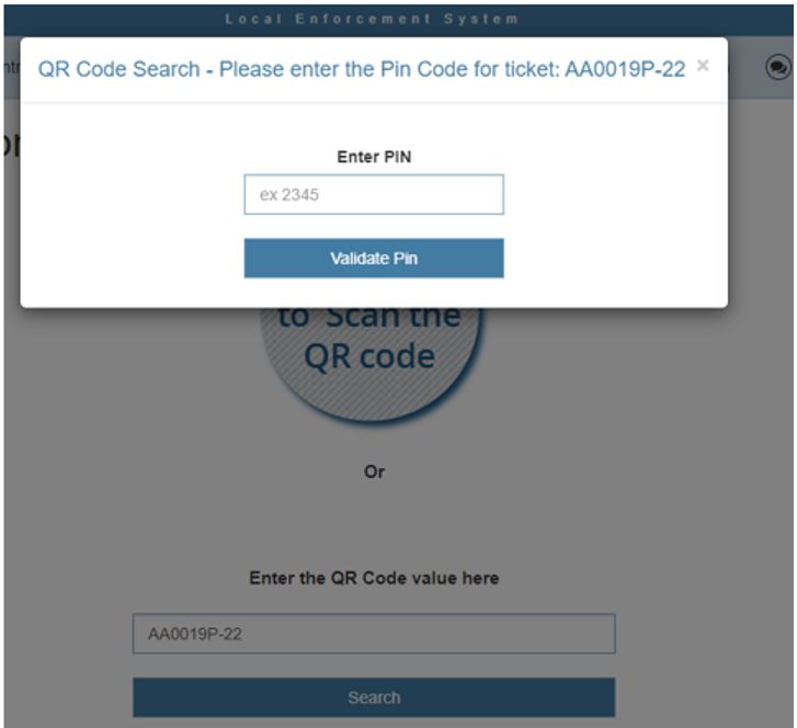 QR Code Search PIN